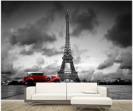 Wxlsl Benutzerdefinierte 3D Tapete Paris Eiffelturm Schwarz Und Weiß