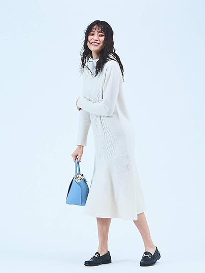 Amazon ルージュ ヴィフ ラクレ Rouge Vif La Cle ワンピース ドレス Brahmin マーメードケーブルニット ワンピース レディース オフホワイト Free ワンピース チュニック 通販