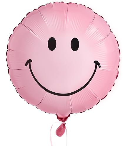 Qualatex Folienballon 45,7 Cm - Sweet Smile Gesicht In Pink, Rund, Für Geburtstage, Feiern & Partys