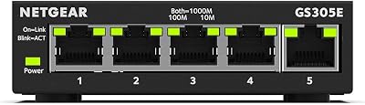 NETGEAR GS305E 5 Port Gigabit Managed Switch Desktop or Wall Mount
