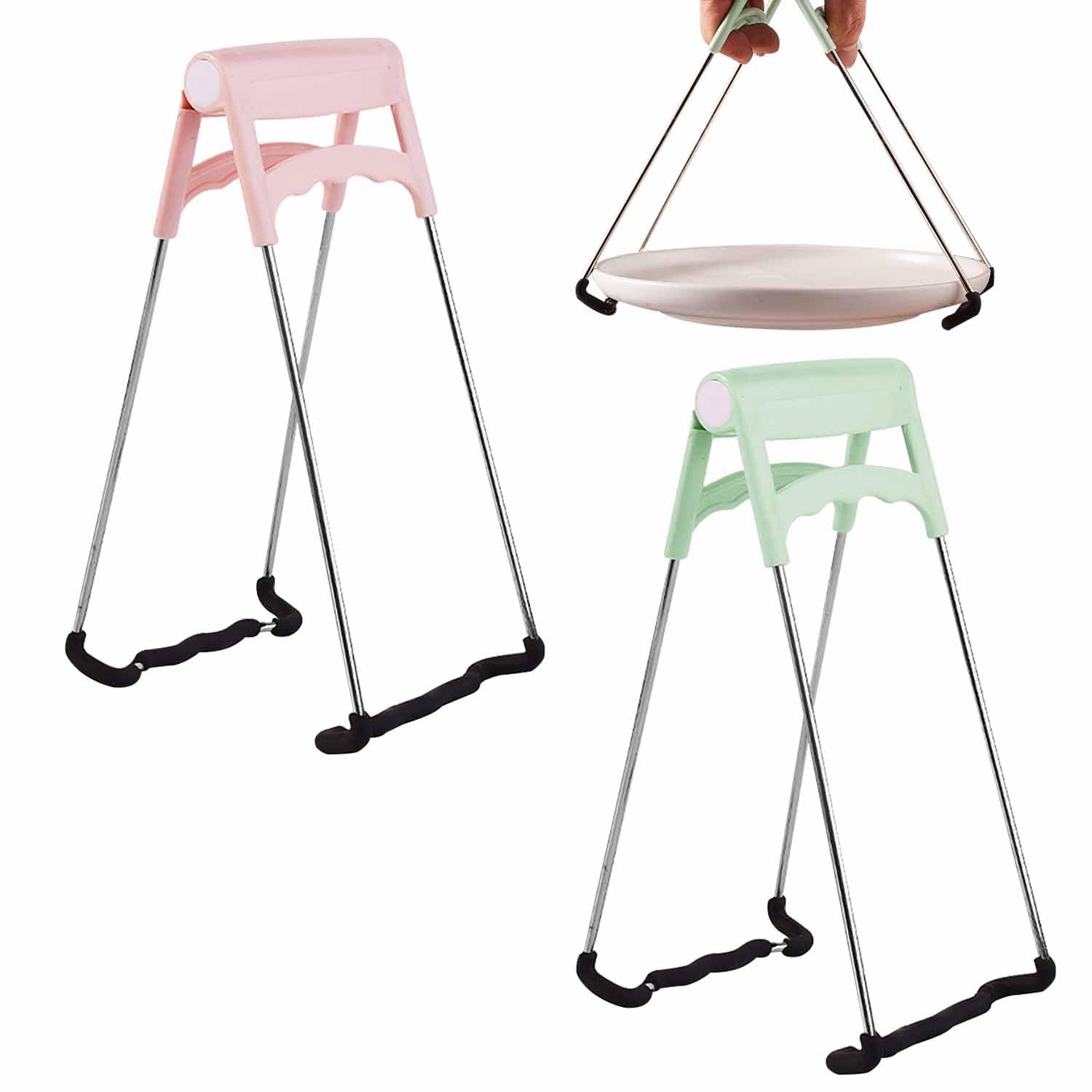 Photo 1 of 2 PCS Stainless Steel Hot Bowl Clip,Stainless Steel Bowl Lifter Clips,Multifunction with Plastic Handle Foldable Bowl Clip Kitchen Tools Cooking Tongs Ideal to Hold Dishes, Bowls, Pans and More