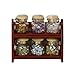 Glass Spice Pot Bottle Jars Rack 1/12 Miniature Dollhouse Kitchen Accessory