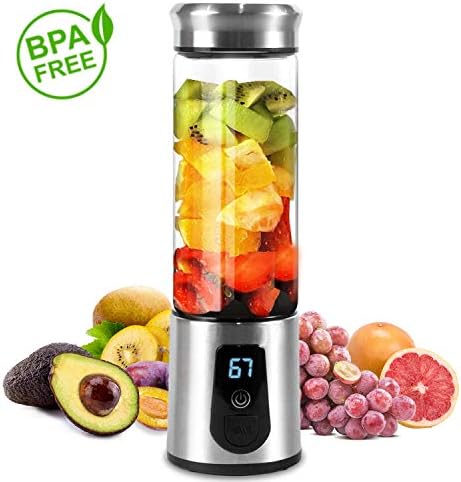 Chefavor Portable Juicer Smoothie Blender Wireless High-Speed Personal Blender Glass(BPA Free) (Blender)