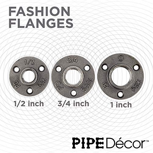 PIPE DÉCOR 1/2" Industrial Flange 10 Pack Half Inch Black Floor Flange