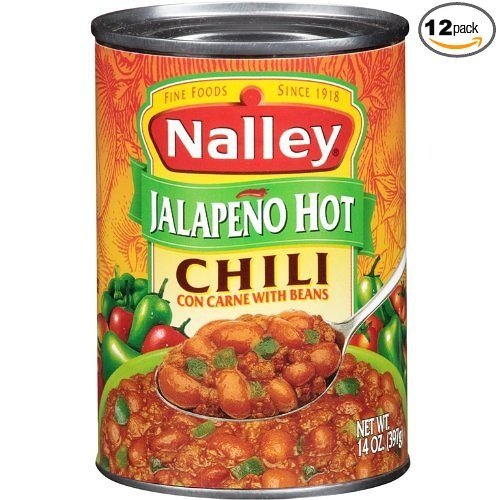 Nalley Jalapeno Hot Chili Con Carne with Beans, 14-ounce Cans (Pack of 12)