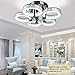 Oanon European Modern Style LED Acrylic Chandeliers Ceiling Light Lamp Pendant Lamp with 5 Lights Hallway Dining Room Bedroom [US Stock] (White)