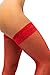 sofsy Fishnet Thigh-High Stockings - Lace Top Lingerie [Made In Italy] - Red - XL