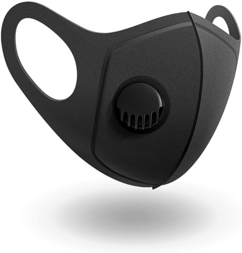 PIPITREE 1 Pc 3D Face Protective Cover with Valves Washable Reusable Anti Dust Face Cover Outdoor Sport Motorcycle Pm 2.5 Mouth Cover, Black