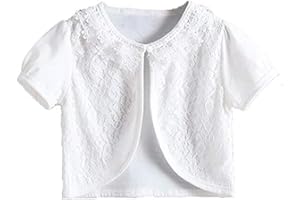 CONGMI Little Girls' Short Sleeve Lace Bolero Cardigan Shrug Dress Cover up 2-10 Years