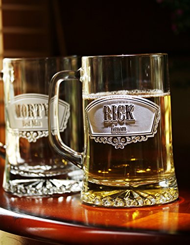 Groomsmen Beer Mugs, Best Man Gifts - Set of 2