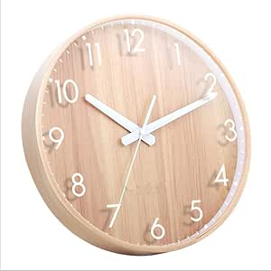 Reloj de madera con diseño de números árabes retro de madera estilo