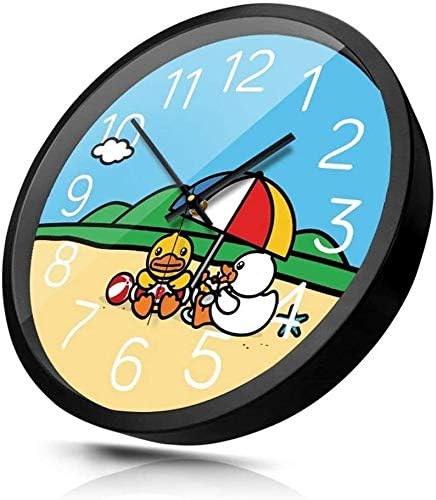 Amazon Gpffacai 時計 電波時計 壁掛け デジタル時計 壁掛け 掛け時計 おしゃれ 壁掛け時計 児童室のベッドルームリビングルームかわいいミュートクリエイティブファッション時計クォーツ時計キッチンホームショップダックオフィス壁掛け時計漫画リトルイエロー Color