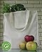 3 Pack Natural Cotton Canvas Compostable Grocery Totes, 12.5