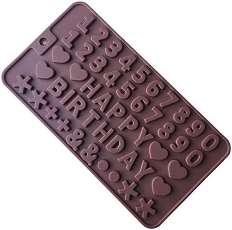 Cherryard Happy Birthday Alphabet Digit Silicone Chocolate Candy Molds