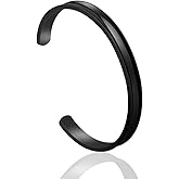 Zuo Bao Hair Tie Bracelet Stainless Steel Grooved Cuff Bangle for Women Girls