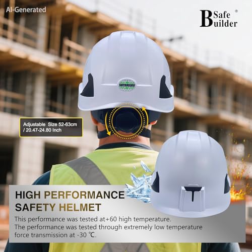 SAFEBUILDER G2C Safety Helmet ANSI Type 2 Class C Hard Hats Vented EPS Liner Lightweight for Construction Work at Height Rescue Industrial OSHA