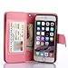 iPhone 6S Case, iPhone 6 Case, TabPow 10 Card Slot - [ID Slot] Wallet Folio PU Leather Case Cover with Detachable Magnetic Hard Case for iPhone 6S/6 (4.7 Inch) - Glitter Rose Gold