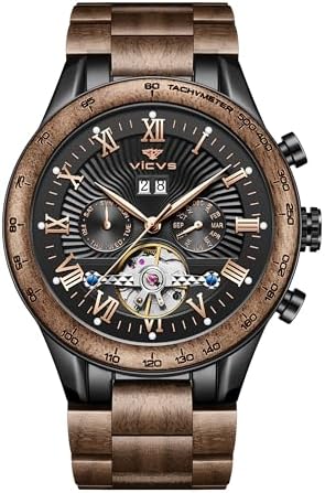 Amazon.com: VICVS Men's Wooden Watch, 100% Natural Wood Watch