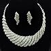 Crystal Bridal Jewelry Set, Rhinestone Wedding Necklace Earring Set, Cubic Zirconia Party Jewelry for Bridal Bridesmaid, Gifts fit with Wedding Dress