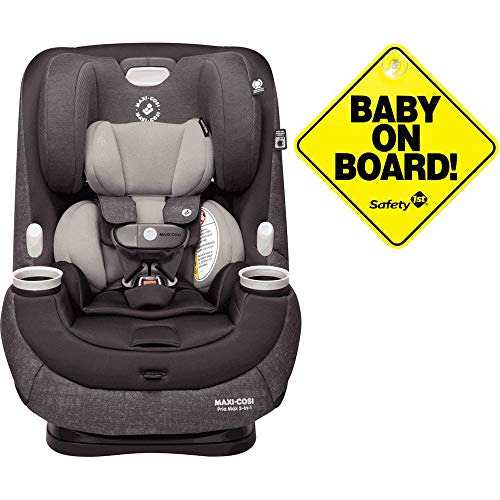 Maxi-Cosi Pria Max 3-in-1 Convertible Car Seat – Nomad Black with Baby on Board Sign