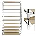 SONGMICS 10 Tiers Shoe Rack with Dustproof Cover Closet Shoe Storage Cabinet Organizer Mocha URXJ36K