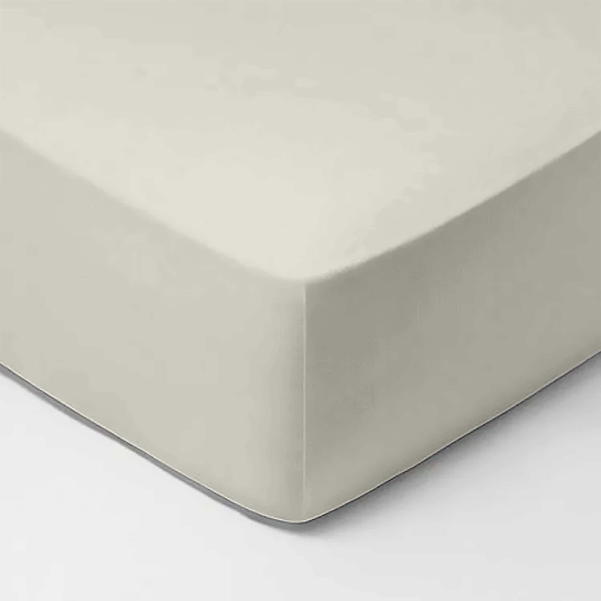 linensland® Super King Fitted Sheet Off White - 100% Egyptian Cotton Soft & Durable Long Lasting Bed Fitted Sheets - Extra Deep Pocket 12 inch (40 cm) (183x200 cm)