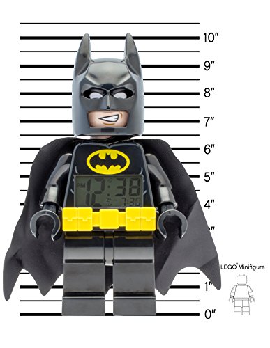 LEGO-DC-Comics-Super-Heroes-Batman-9005718-Kids-Minifigure-Light-Up-Alarm-Clock-BlackYelow-Plastic-95-inches-Tall-LCD-Display-boy-Girl-Official