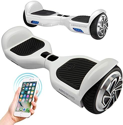 Aeroboard Self Balancing Electric Scooter Board with Built-in Bluetooth Speakers and Carry Bag Safety Certified UL 2272 (White)