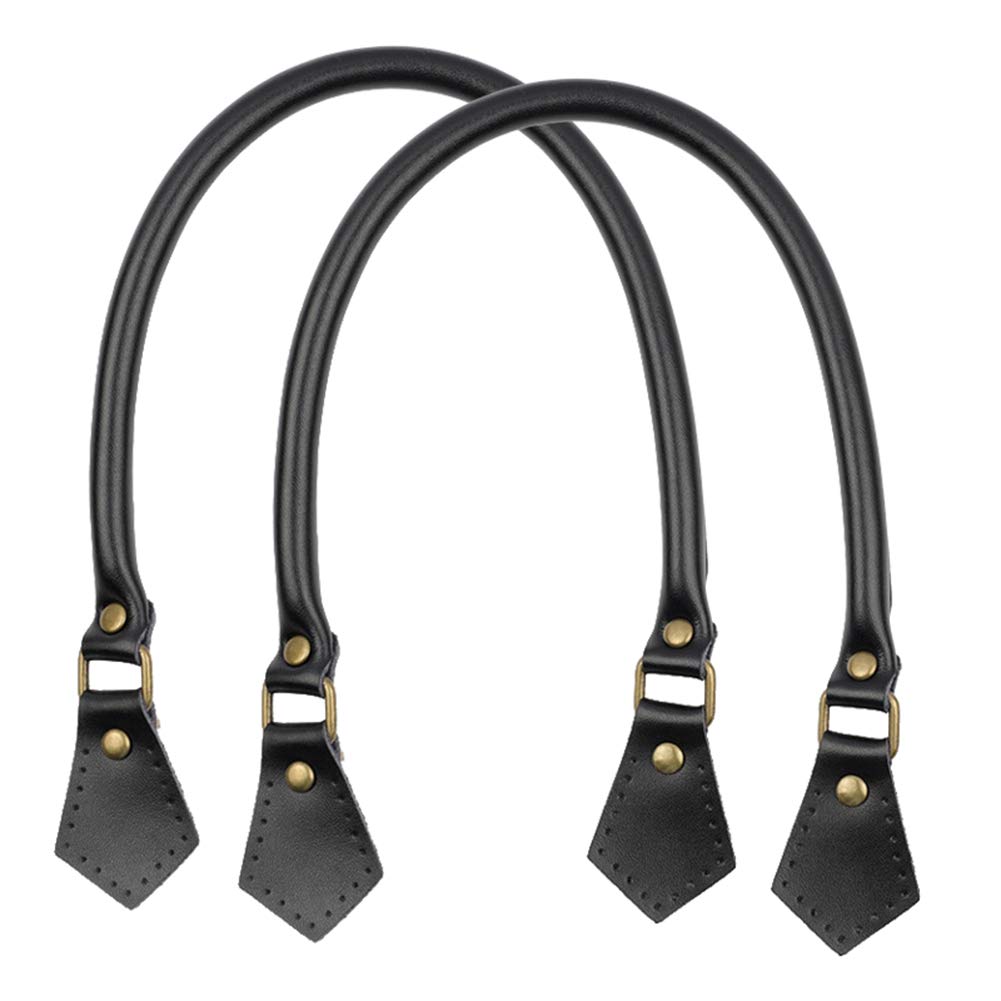 Asudaro Bag Handles, 1 Pair PU Leather Bag Handles Chain Shoulder Strap Women Hand Strap Shoulder Strap Replacement Belt for Shopper Tote Handbag DIY Bag Accessories 40/50/60 cm