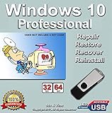 Windows 10 Professional 32 64-Bit Install | Boot | Recovery | Restore USB Flash Drive Disk Perfect for Install or Reinstall of Windows