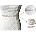 AWAYTR Bridal Rhinestone Wedding Belt - Silver Rhinestone Belts for Women Formal Evening Dress (Ivory)