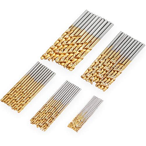 Tool - 50pcs Titanium Coated Drill Bits Hss High Speed Steel Drill Bits Set Tool Power Tools 1/1.5/2/2.5/3mm