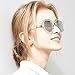 BLUEKIKI YEUX Women Polarized Sunglasses Vintage Oversized Round Mirror(Silver, 61)