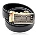 Men's Leather Adjustable Dress Belt, with 35 mm Automatic Ratchet Removable Buckle