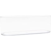 Royal Imports Flower Vase Acrylic Oval - Decorative Centerpiece for Home or Wedding - Non Breakable Plastic, 4" X12 Short Rounded - Clear