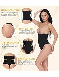 Vaslanda - Tanga sexy para mujer, cintura alta, con 4 huesos de acero