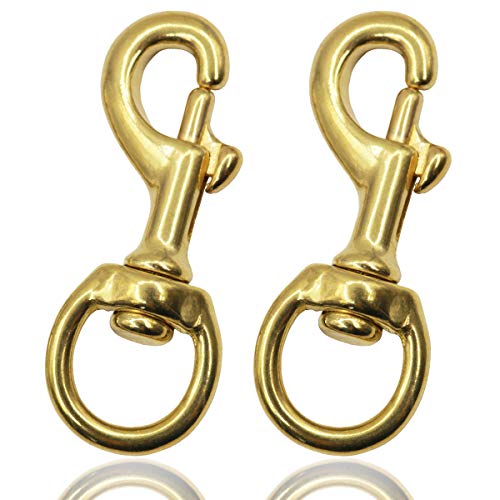Flag Clips for Rope 2Pack 3.1" Bronze Brass Flagpole Snap Hooks with