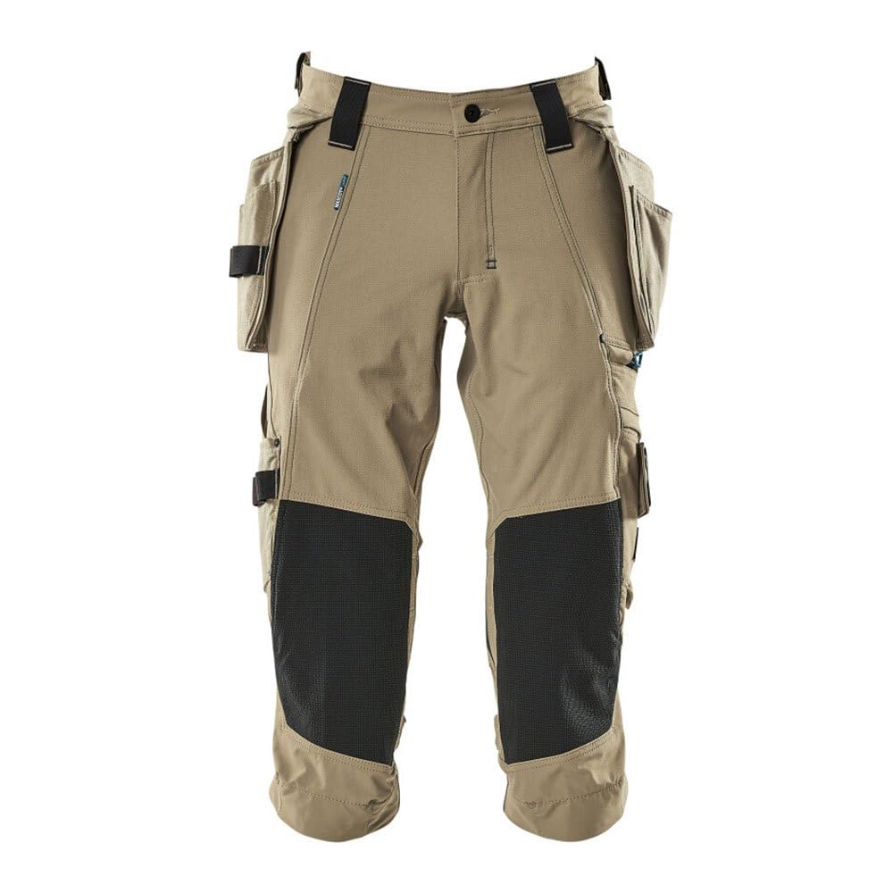 Mascot 17049-311-55-C43 Stretch Short Trousers with Pockets, Light Khaki, C43