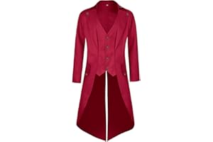 MOFOVELY Mens Pirate Coat Steampunk Jacket Tailcoat Renaissance Jacket Halloween Hatter Costume