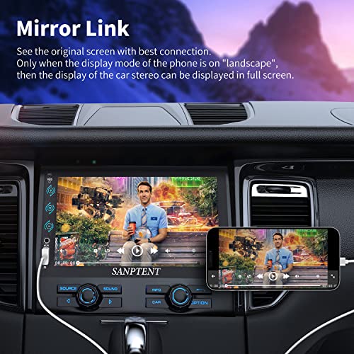 Double Din Car Stereo with Apple Carplay and Android Auto, 7Inch