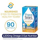 TheraTears 1200mg Omega 3 Supplement for Eye Nutrition, Organic Flaxseed Triglyceride Fish Oil and Vitamin E, 90 Count