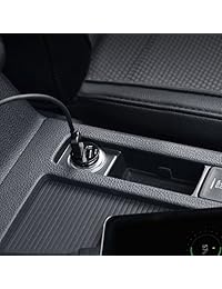 AUKEY Cargador de celular para automóvil, ajuste flush dual de puerto 4.8A, salida para iPhone X 8 7 Plus, iPad Pro Air 2 Mini, Samsung Galaxy Note8 S8 S8+ y más, negro