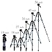 MACTREM M-PT55-Bk PT55 Travel Camera Tripod Lightweight Aluminum for DSLR SLR Canon Nikon Sony Olympus DV with Carry Bag -11 Lbs(5Kg) Load (Blue)