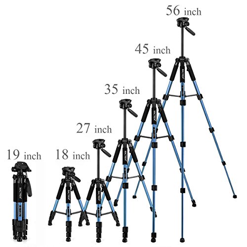 MACTREM Mactrem.03 PT55 Travel Camera Tripod Lightweight Aluminum for DSLR SLR Canon Nikon Sony Olympus DV with Carry Bag -11 Lbs(5Kg) Load (Blue) - Thumbnail 6