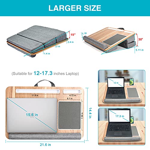 Laptop Lap Desk 17 inch (Wood, 21.6 x 14.4 inches) Pricepulse