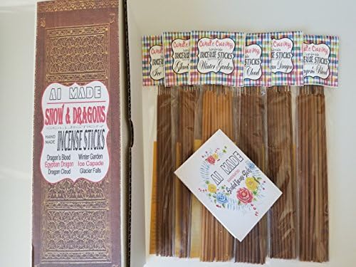 Handmade Scented Incense Sticks 6 Pack Variety - Snow And Dragons Collection Unique Unisex Boxed Meditation Gift Set