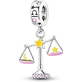 Parmuz Zodiac Sign Charms for Bracelet Necklace 925 Sterling Silver Charms 12 Constellation/Horoscope Star Dangle Birthstone Beads, Birthday Jewelry Gifts for Women Men