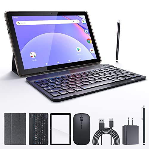 Android Tablet 10 Inch Tablets, 2 in 1 Tablet With Keyboard Include