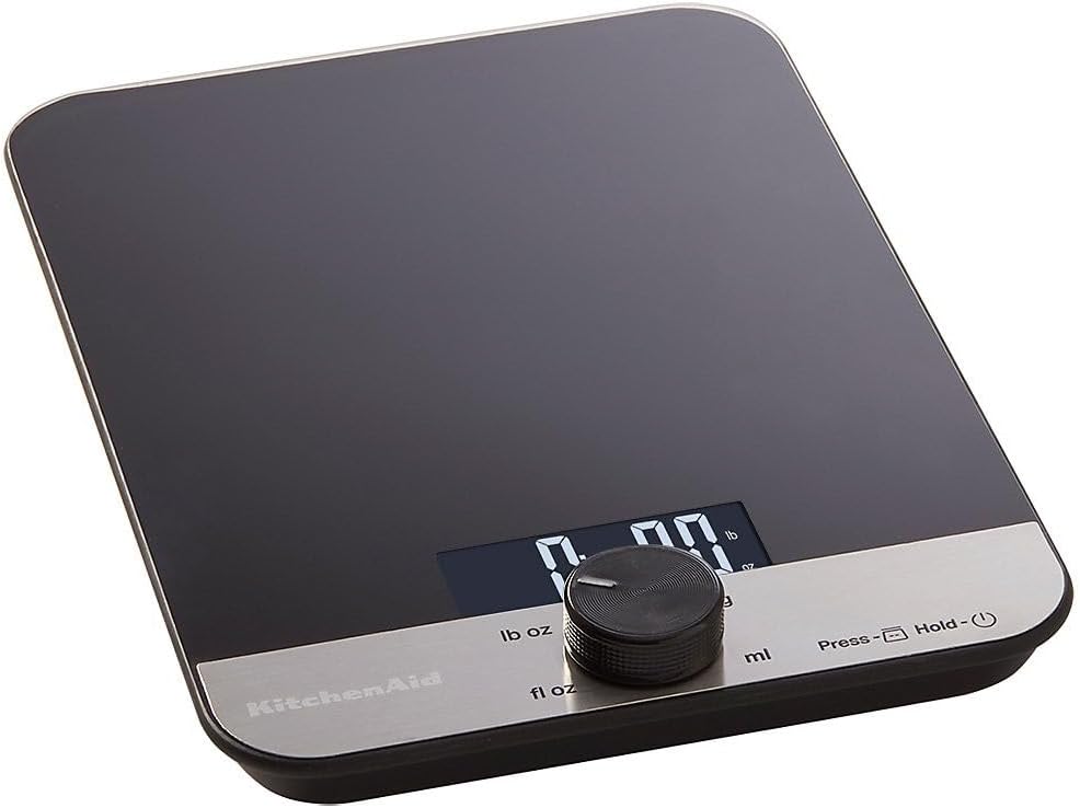 KitchenAid Digital Glass Top Kitchen Scale 5000g/5000ml Black
