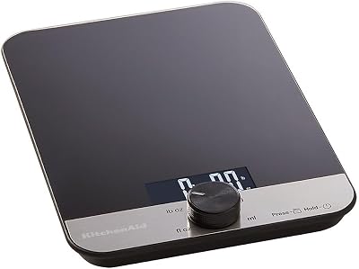 KitchenAid Digital Glass Top Kitchen Scale 5000g/5000ml Black